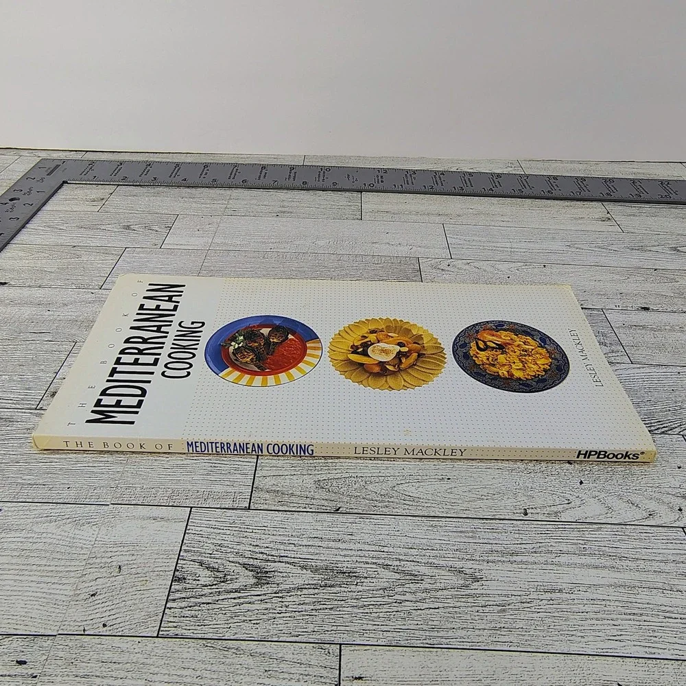 Mediterranean Cooking Lesley‎ Mackley 1996 Color Photos Recipes Vintage Cookbook